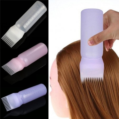 Tinte para el cabellobotella vacía con cepillo para tinte de pelo - contenedor 120 ml
