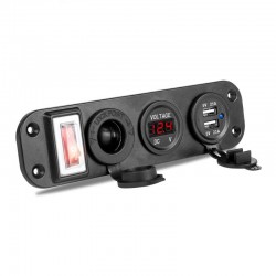 Electrónica & HerramientasPanel de conmutación - 5V - 4.2A - dual USB - 12V - LED - Voltímetro para coches - barcos - camiones