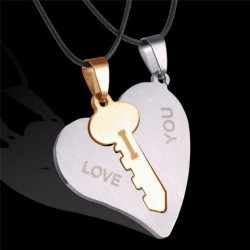 I Love You - key & heart - couple necklace 2 piecesNecklaces