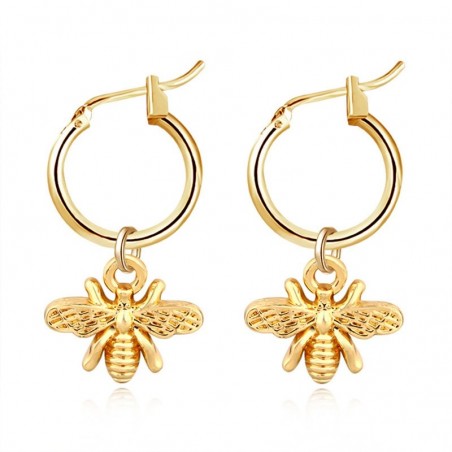 AretesPequeña abeja - pendientes de oro