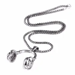 Necklace with headphones - black - gold - silverNecklaces