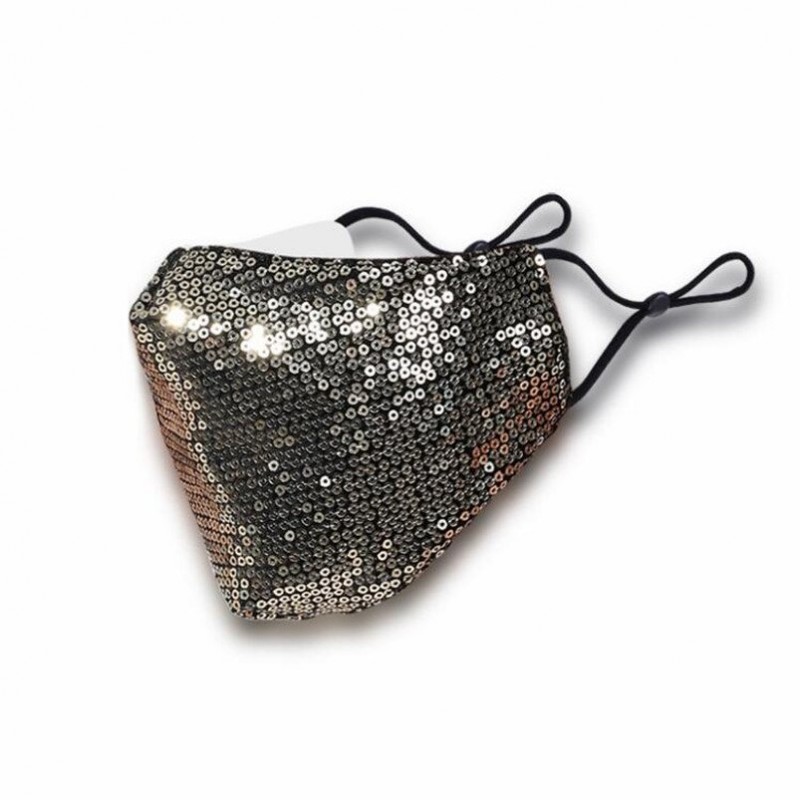Fashionable cotton face/mouth mask with sequins - anti-pollution - breathable - protectionMouth masks