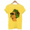 Blusas y camisasCamiseta de verano con estampado femenino - camiseta - amarillo - rosa - blanco