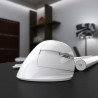 MouseM618 - 2.4GHz - mini ratón inalámbrico vertical - Bluetooth 4 - modo dual - recargable - silencio - blanco