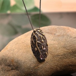 Zirconia Stone Necklace - BlackNecklaces