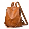 MochilasBolsa de cuero casual - diseño de piel de cocodrilo - marrón / negro - mochila
