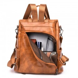 MochilasBolsa de cuero casual - diseño de piel de cocodrilo - marrón / negro - mochila