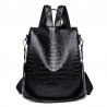 MochilasBolsa de cuero casual - diseño de piel de cocodrilo - marrón / negro - mochila