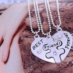 Collar3Pcs Best Friends Forever Collar Set - Corazón