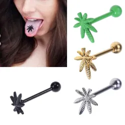 PiercingsTongue Piercing - Diseño de malas hierbas
