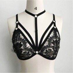 Floral Lace Bralette - Black/WhiteLingerie