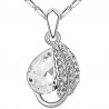 CollarColgante de hoja & cristal - collar de acero inoxidable
