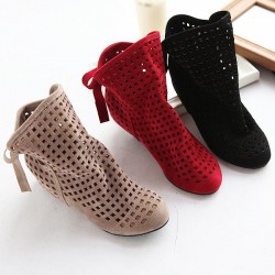 BotasBotas de mujer - botas de tobillo - cortadas - rojo/negro/beige