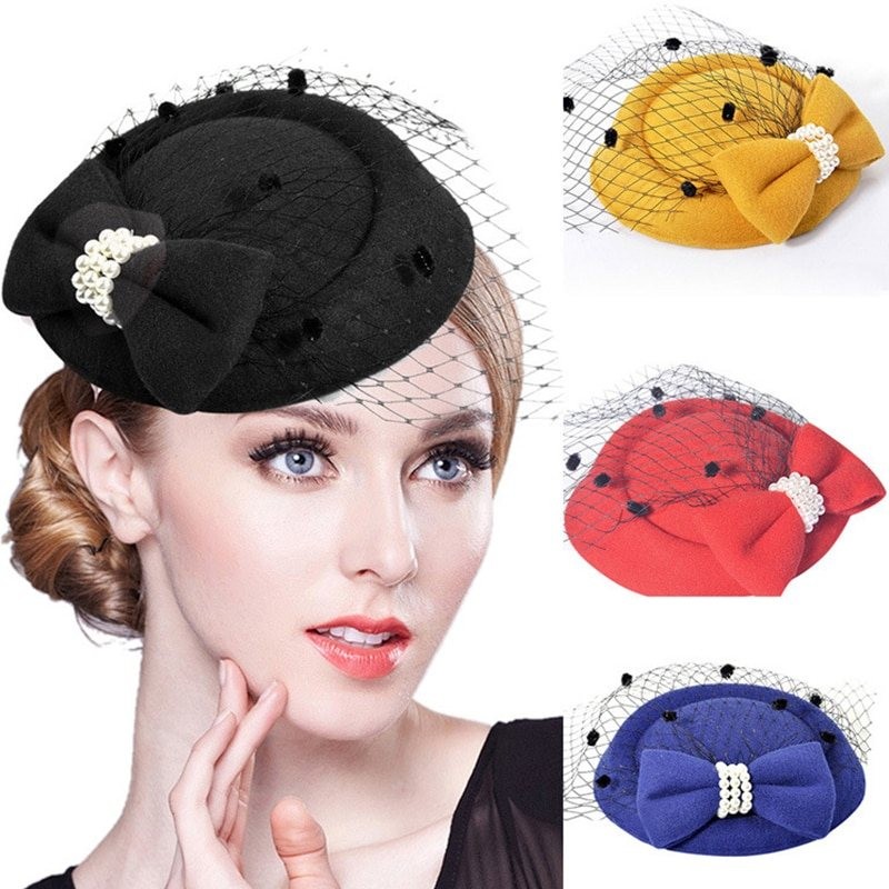 Women top hat - hair claws - veilHats & Caps