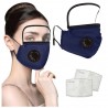 Mouth / face protective mask - detachable plastic eye shield - air valve - 2.5PM filter - reusableMouth masks