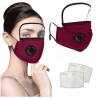 Mouth / face protective mask - detachable plastic eye shield - air valve - 2.5PM filter - reusableMouth masks