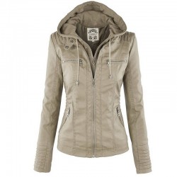 Winter leather jacket - removable inner lining with hood - waterproof - plus sizeJackets