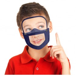 Mascarillas bucalesMáscara facial para niños con escudo de ojos desmontable - boca visible - reutilizable - lavable