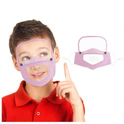 Mascarillas bucalesMáscara facial para niños con escudo de ojos desmontable - boca visible - reutilizable - lavable
