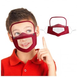 Kids face- mouth mask with detachable eye shield - visible mouth - reusable - washableMouth masks