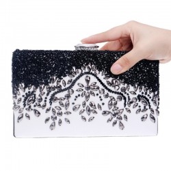 BolsasCristal rhinestone purse - rectángulo - negro - damas