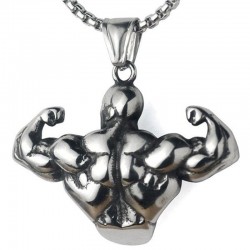 Strong muscle men - necklace - stainless steel - pendantNecklaces
