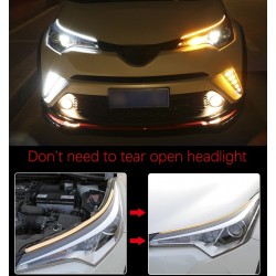 Luces & IluminaciónLámpara de tira de color doble - 2pcs - blanco & amarillo - coche