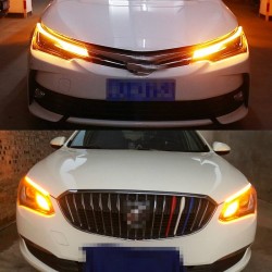 Luces & IluminaciónLámpara de tira de color doble - 2pcs - blanco & amarillo - coche