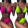 NataciónSet de bikini caliente - traje de baño - rosa - verde neón