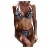 Vintage print bikini set - swimwear - blackSwimming