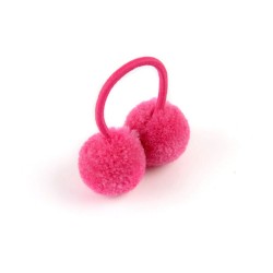 12 - 14 pieces - elastic - kids hair band with double fur ballKids