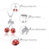 CollarDoble cereza - collar - anillo - pendientes - pulsera - plata de ley 925