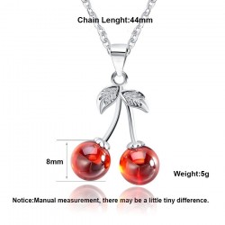 CollarDoble cereza - collar - anillo - pendientes - pulsera - plata de ley 925