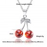 CollarDoble cereza - collar - anillo - pendientes - pulsera - plata de ley 925