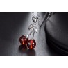 CollarDoble cereza - collar - anillo - pendientes - pulsera - plata de ley 925