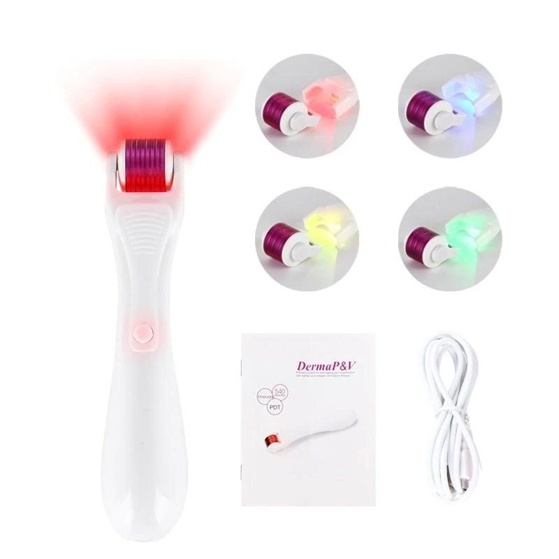 MasajeAguja de micro eléctrica con LED - rodillo derma de titanio - antirrugas - masaje facial rejuvenecedor / masaje corporal MasajeAguja de micro eléctrica con LED - rodillo derma de titanio - antirrugas - masaje facial rejuvenecedor / masaje corporal