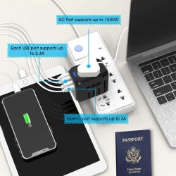 Electrónica & HerramientasAdaptador universal de viaje - uk/eu/au/asia - diseño seguro para bebés
