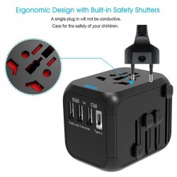 Electrónica & HerramientasAdaptador universal de viaje - uk/eu/au/asia - diseño seguro para bebés