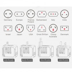 Electrónica & HerramientasAdaptador universal de viaje - uk/eu/au/asia - diseño seguro para bebés