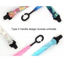 Reversible umbrella - anti-UV - folding - double layer - C-type handleOutdoor & Camping