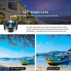 Lentes6 en 1 - lente de cámara telefónica universal - fisheye - ángulo amplio - macro - filtro CPL/Star ND32 - para teléfonos...