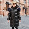 Long - warm winter jacket with fur hood - for girlsKids