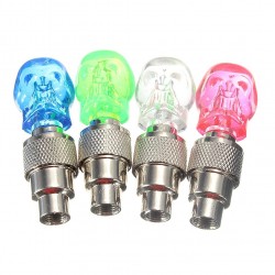Partes de rueda2 piezas - coche / motocicleta / moto válvula de neumáticos tapa - bombilla LED de neón - cráneo