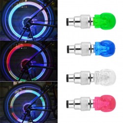Partes de rueda2 piezas - coche / motocicleta / moto válvula de neumáticos tapa - bombilla LED de neón - cráneo