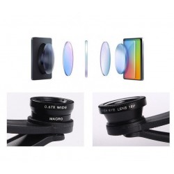 Lentes3 en 1 - Fisheye - ángulo ancho - macro - lente de cámara con clip para iPhone / Samsung