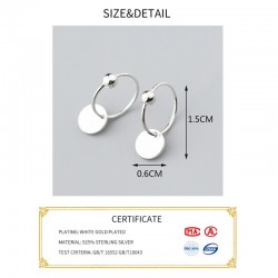 Aretes925 Sterling Silver - Pendientes de aro minimalista - Joyería