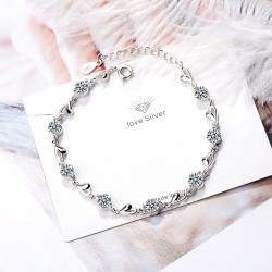 PulseraPulsera con corazones " zirconia - plata de ley 925