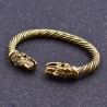 PulserasPulsera vikinga vintage con cabeza de lobo - plata - oro