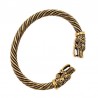 PulserasPulsera vikinga vintage con cabeza de lobo - plata - oro