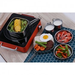 Herramientas de supervivenciaMochilas - Camping - Cocinero Pot Set - Acero inoxidable